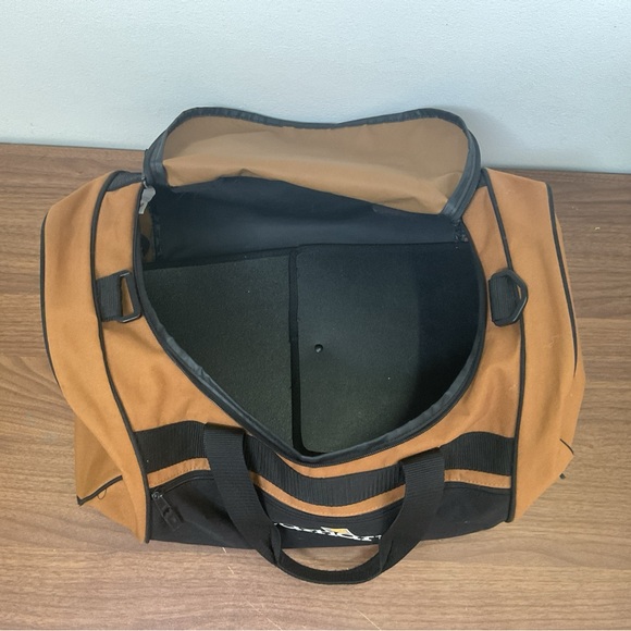 CARHARTT Duffle Bag Canvas Tote Pocket Carry Handles Brown & Black Gear Bag - Picture 5 of 15